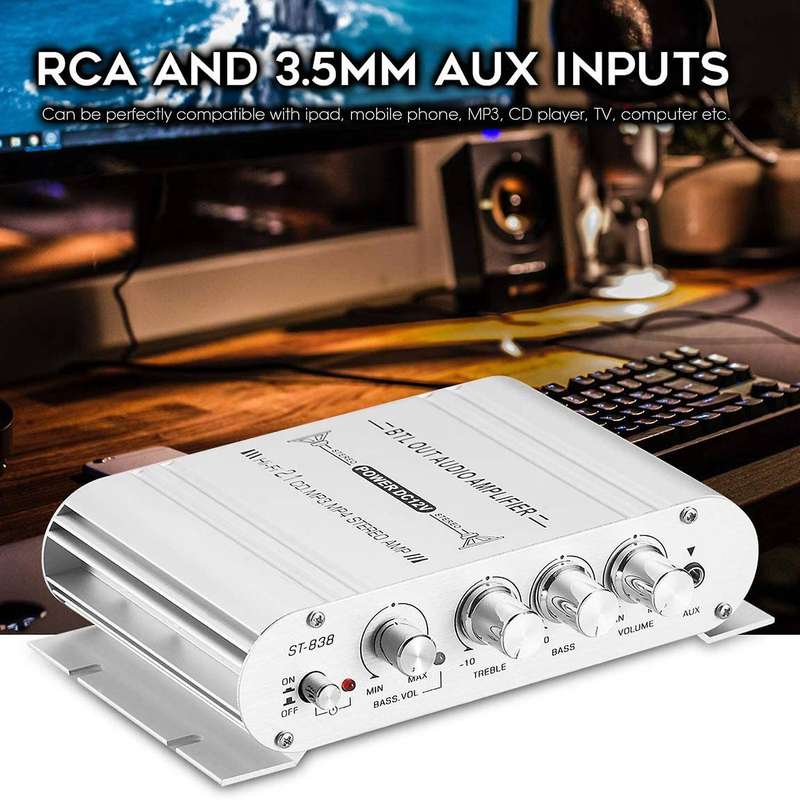Mini HiFi Stereo 2.1 Channel Audio Amplifier for Home Car Marine Subwoofer Amp EU Plug