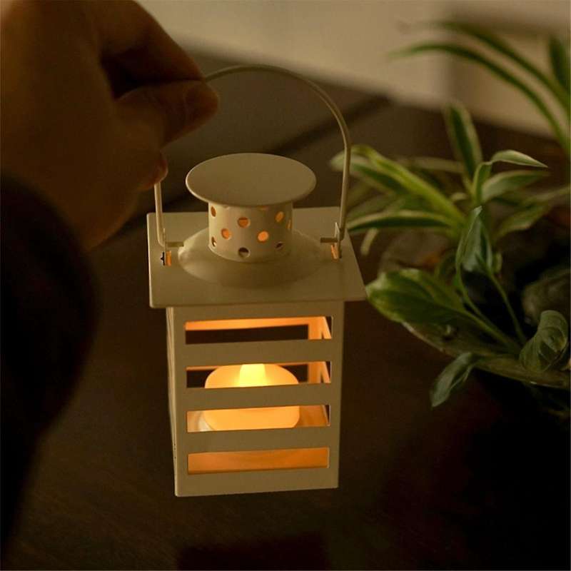 Mini Lanterns Decorative for Festival Wedding,Metal LED Candle Lanterns Farmhouse Decor for Home