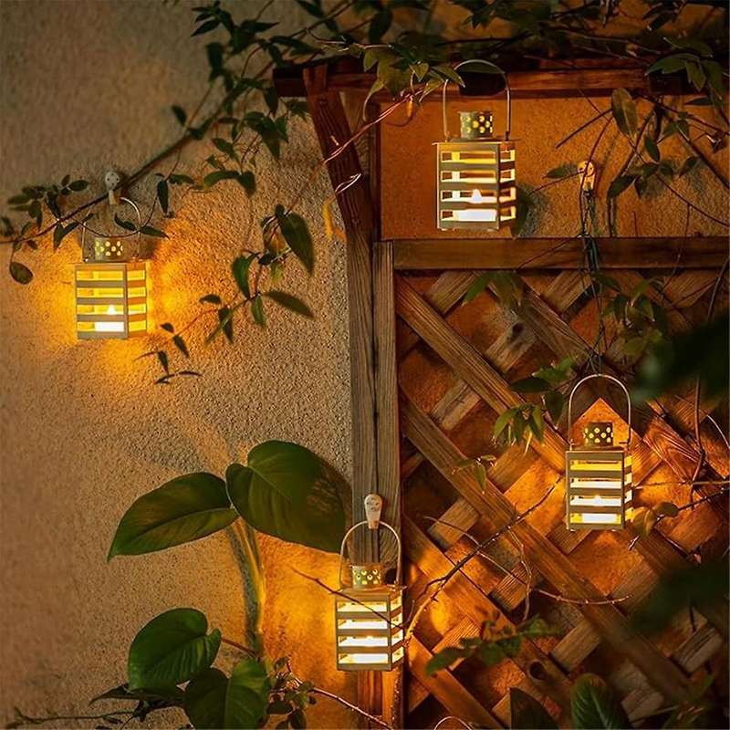 Mini Lanterns Decorative for Festival Wedding,Metal LED Candle Lanterns Farmhouse Decor for Home