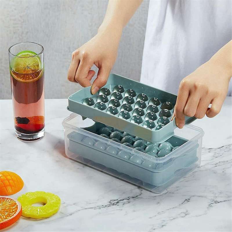 Mini Ice Cube Tray with Bin & Scoop, Ice Tray for Mini Fridge Freezer, Crushed Ice Tray for Chilling