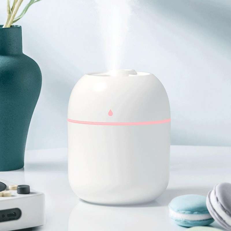 Mini Humidifier USB Small Sprayer Office Air Purifier LED Night Light Atomizer White