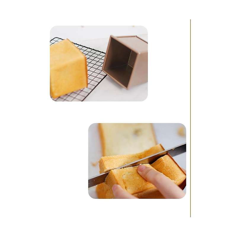 Mini Loaf Pan with Lid, Dough Capacity Non-Stick Rectangle Flat Toast Box for Oven Baking