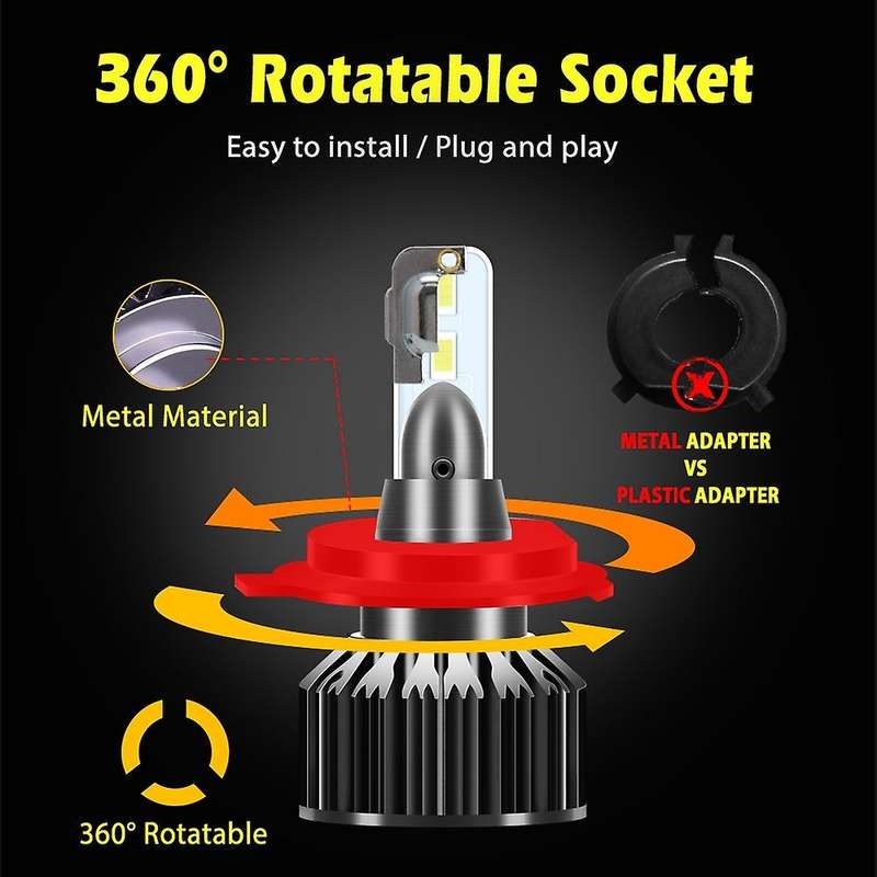 Mini LED Car Headlight Bulb 12000LM 6500K H13 H27 880 HB3 HB4 9007 Running Auto head light lamp H4
