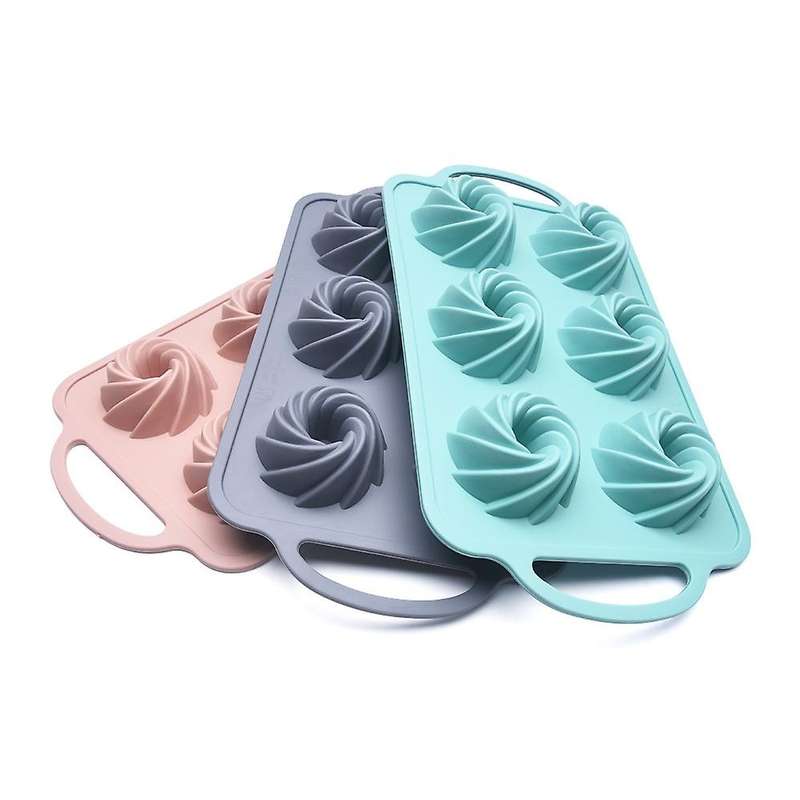 Mini Muffin 6-Hole Silicone Round Mold DIY Cake Cookie Pan Non-Stick Cake Mold Baking Tool 30x20.5x4