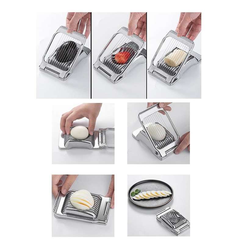 Mini Manual Egg Slicer Cutter Hard Boiled Egg Slicer Cutter Multipurpose Aluminium Alloy Egg Ham Cut
