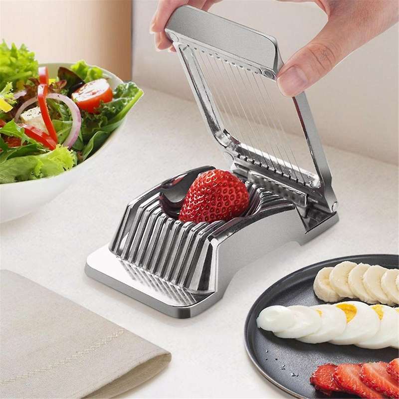 Mini Manual Egg Slicer Cutter Hard Boiled Egg Slicer Cutter Multipurpose Aluminium Alloy Egg Ham Cut