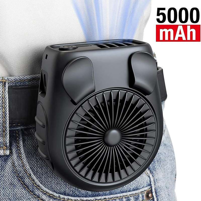 Mini Portable Fan Waist Clip Fan USB Rechargeable for Outdoor Working Camping Fishing