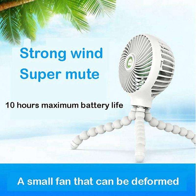 Mini Portable Hanging Octopus Shape Stand Adjustable Handheld USB Charging Fan Cooler for Baby Strol