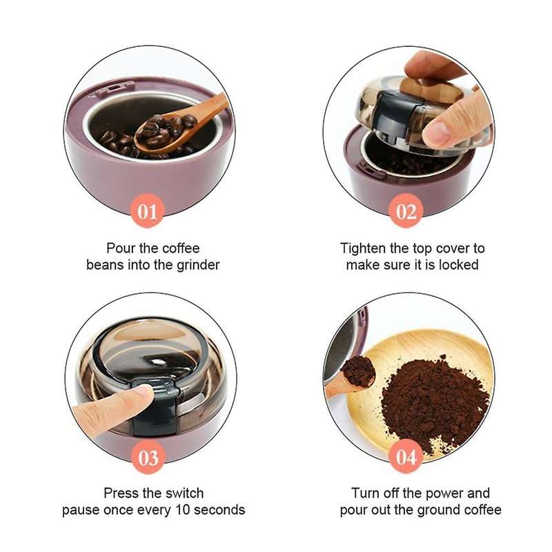 Mini Portable Electric Coffee Bean Grinder Kitchen Tool Herbs Salt Pepper Spices Nuts Grains Crushe