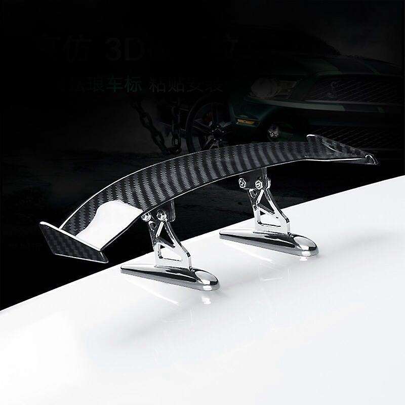Mini Rear Small Wing Spoiler, 17cm Universal Carbon Fiber Tail Spoiler Wing Decoration Adjustable Ra