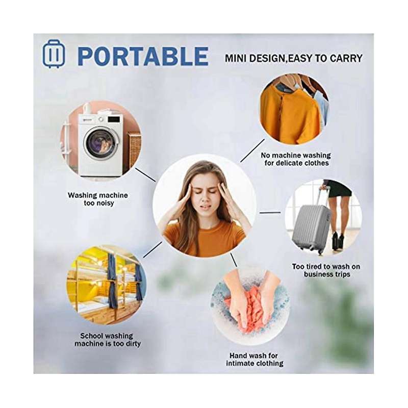 Mini Portable Spin Abs Washing Machine Usb Turbo Washer , Business, Travel, College, Rv, Apartment