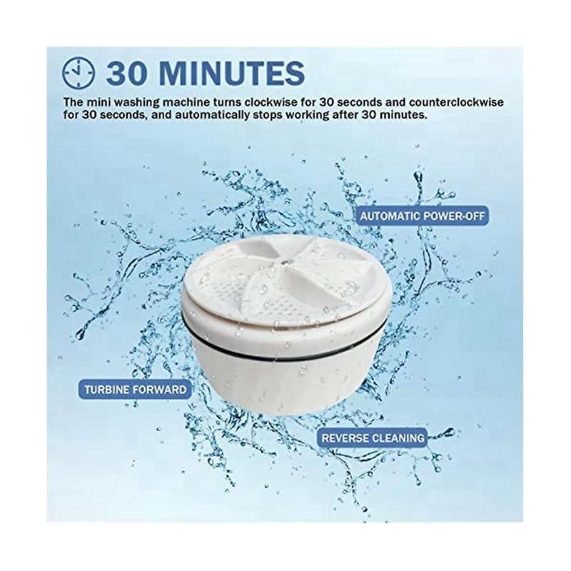Mini Portable Spin Abs Washing Machine Usb Turbo Washer , Business, Travel, College, Rv, Apartment