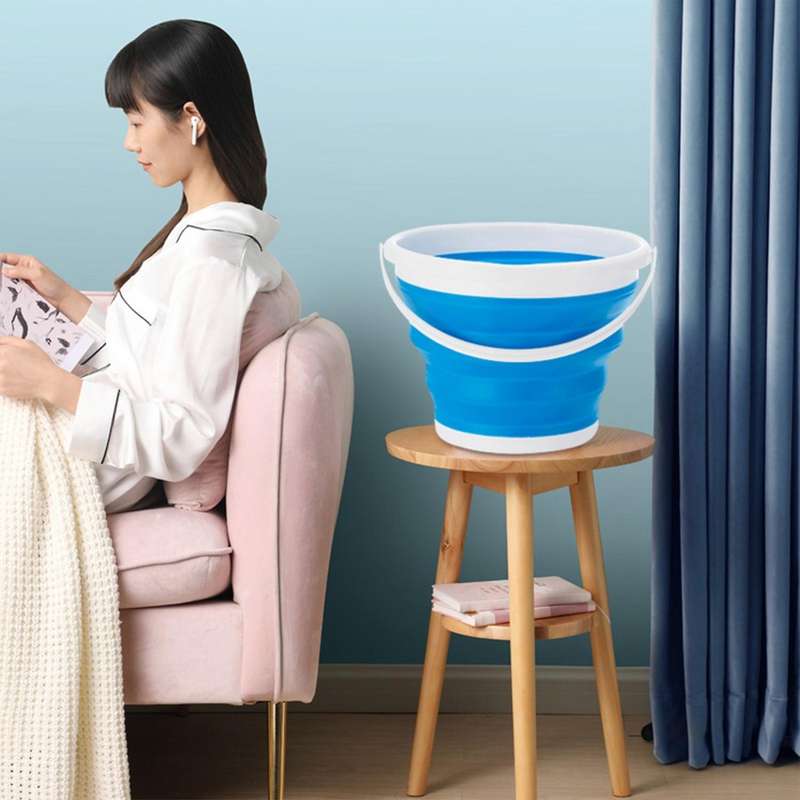 Mini Portable Washing Machine,Ultrasonic Turbines Washer Small Foldable Bucket Washer for Clothes La