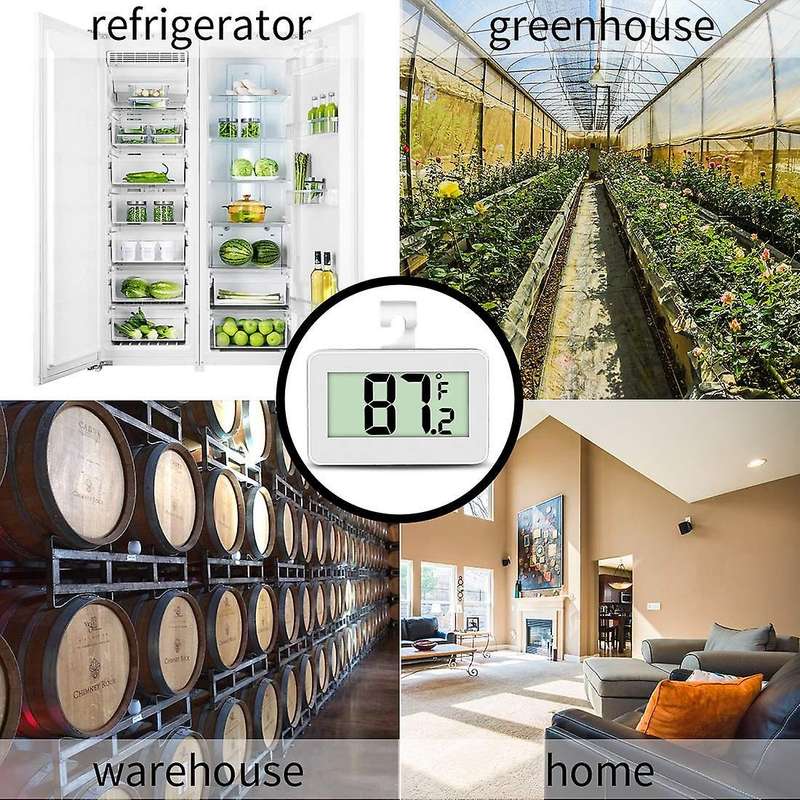 Mini Refrigerator Fridge Thermometer,Digital Freezer Thermometer Waterproof Room Thermometer with H