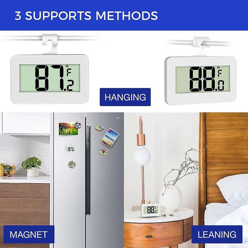 Mini Refrigerator Fridge Thermometer,Digital Freezer Thermometer Waterproof Room Thermometer with H