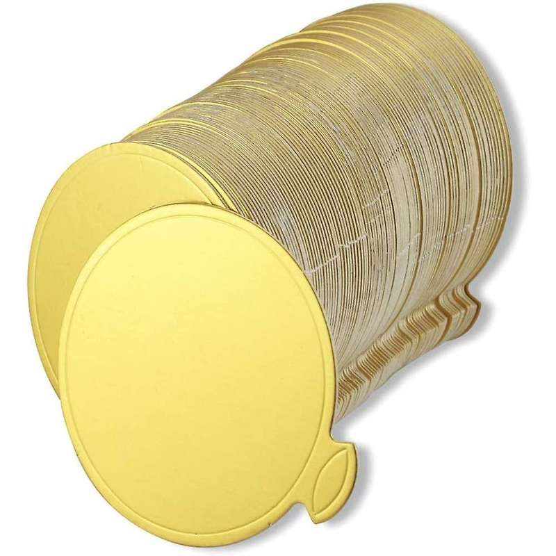 Mini Round Golden Cardboard Cake Base, Mousse Cake Plate, 100 Pieces Cake Paper Plate Round Cardboa