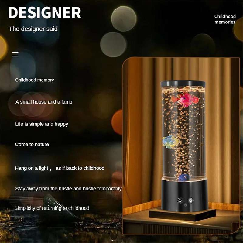 Mini Rgb Bubble Fish Lamp Fish Tank Aquarium Lamp with Remote Control Lava Lamp Coloured Mood Light