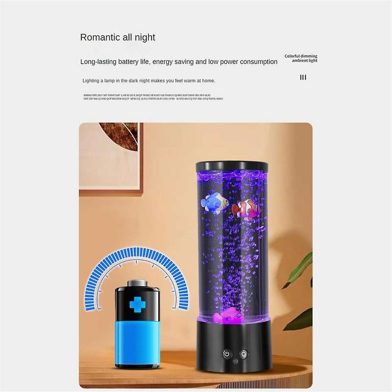 Mini Rgb Bubble Fish Lamp Fish Tank Aquarium Lamp with Remote Control Lava Lamp Coloured Mood Light
