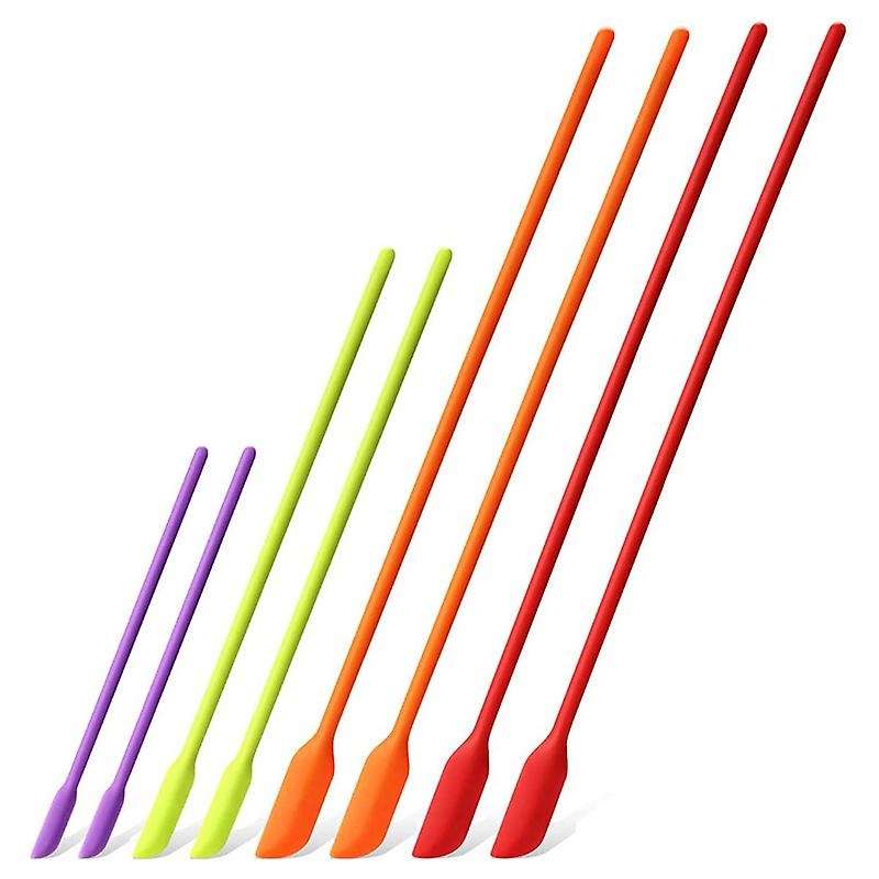 Mini Silicone Spatulas, 8 Pack Small Silicone Makeup Spatulas Last Drop Spatula Scrapers Mini Jar S