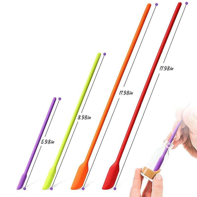 Mini Silicone Spatulas, 8 Pack Small Silicone Makeup Spatulas Last Drop Spatula Scrapers Mini Jar S