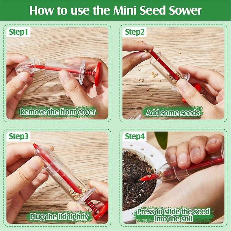 Mini Seed Spreader Set, Seed Seeder Mini Sowing Seed Dispenser, Manual Seedling and Weed Eater Set