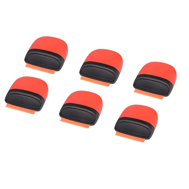 Mini Size Plastic Blades Scrapers, 6 Pcs Scrapers for Window Glass Sticker Removal, Old Label and De