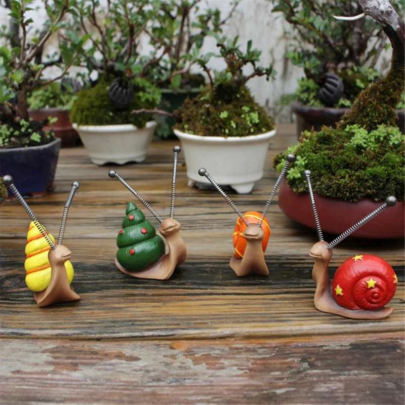 Mini Snail Sculpture Bonsai Decoration, Home Decoration Resin Crafts, Outdoor Decoration, Garden Dec