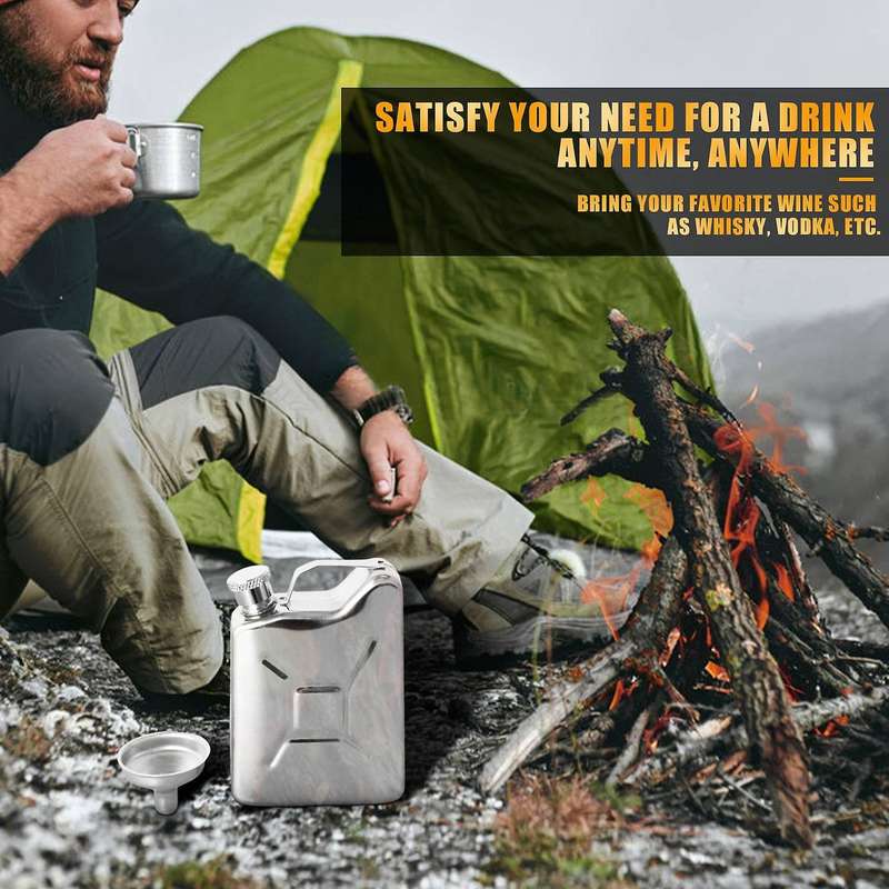 Mini Stainless Steel 5oz Hip Flask Liquor Whiskey Alcohol Fuel Gas Gasoline Can