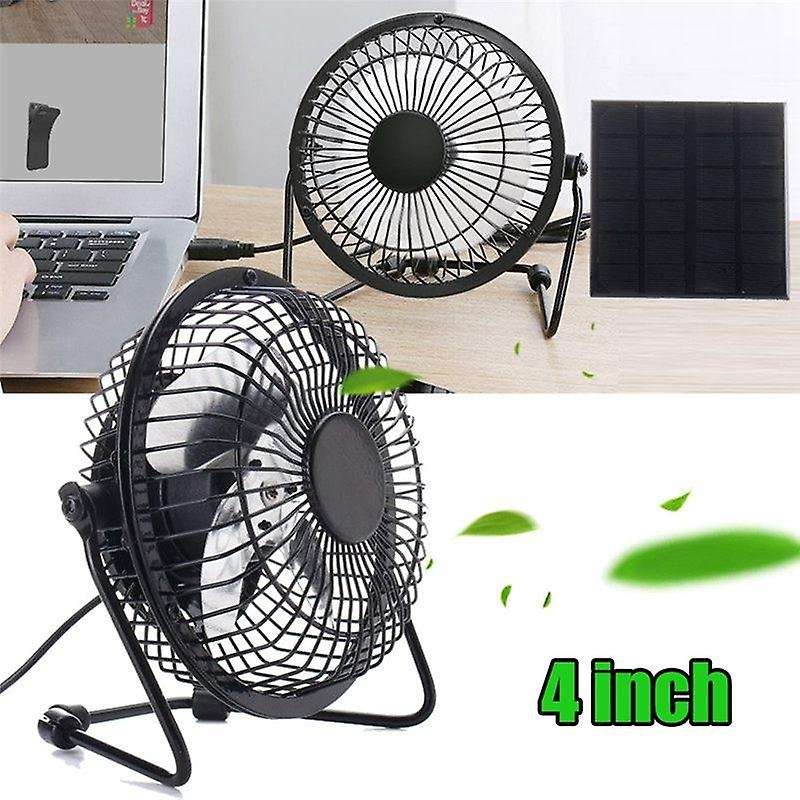 Mini Solar Panel Powered Ventilator Fan Portable 5w 4 Inch Greenhouse Solar for Office Outdoor