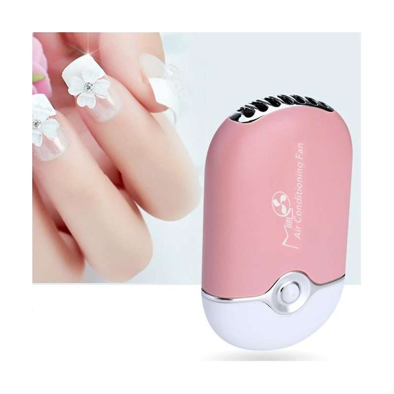 Mini Usb Fan Built-in Lithium Battery Air Conditioning Rechargeable Eyelash Fan (pink)