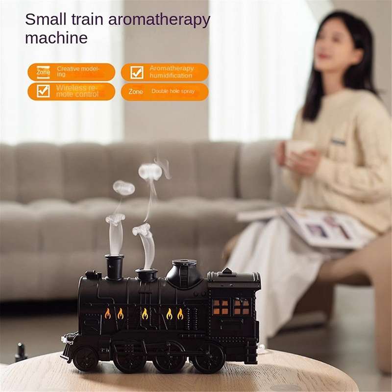 Mini Train Shape Aromatherapy Essential Oil Diffuser Ultrasonic Cool Mist Air Humidifier with LED L