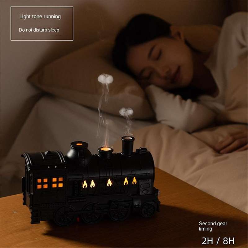 Mini Train Shape Aromatherapy Essential Oil Diffuser Ultrasonic Cool Mist Air Humidifier with LED L