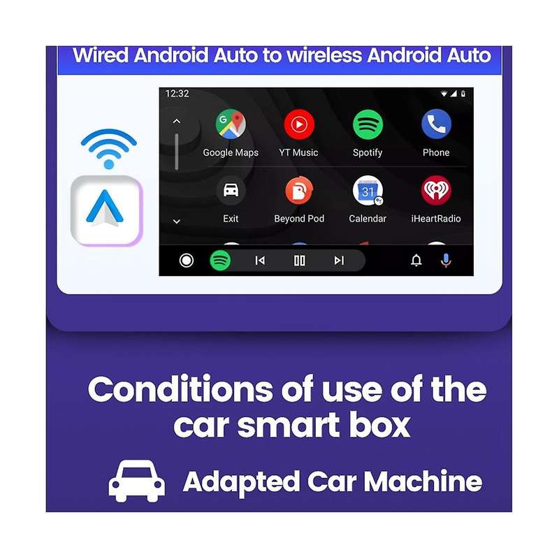 Mini Wireless Adapter Car Wired Carplay Android Auto to Wireless Carplay Android Auto Multimedia Vi