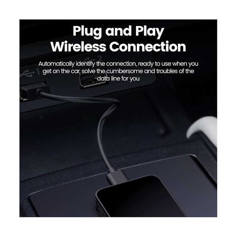 Mini Wireless Adapter Car Wired Carplay Android Auto to Wireless Carplay Android Auto Multimedia Vi