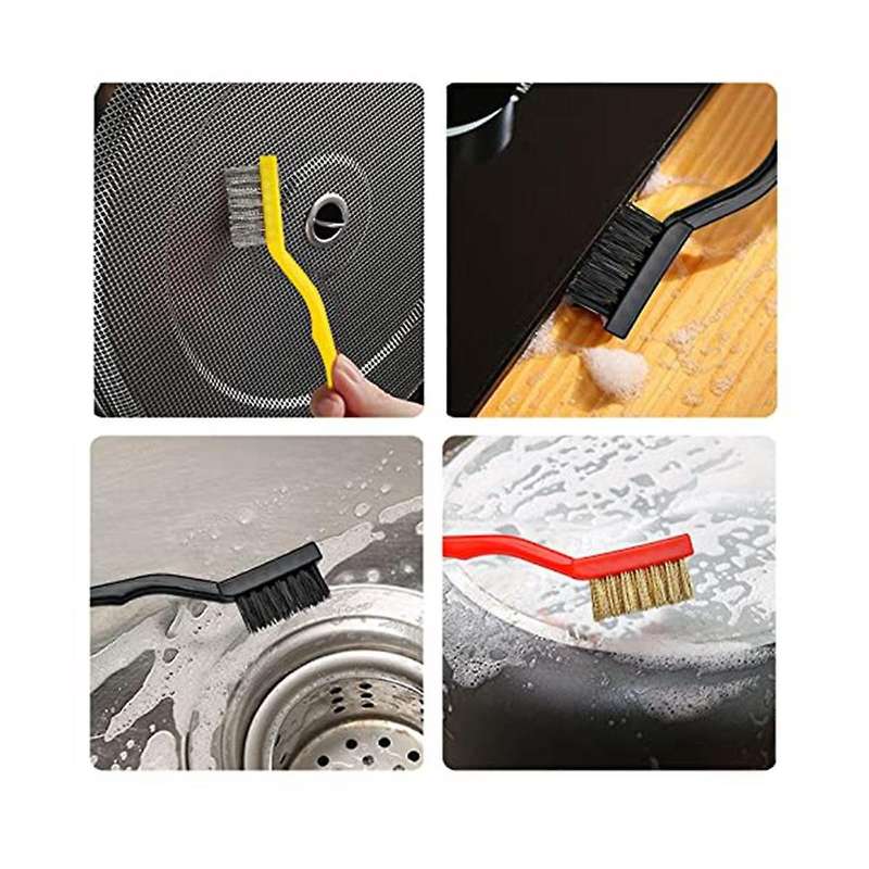 Mini Wire Brushes 60 Count Stainless Steel Brushes Brass/nylon Brushes with 2 Scrapers for Cleaning