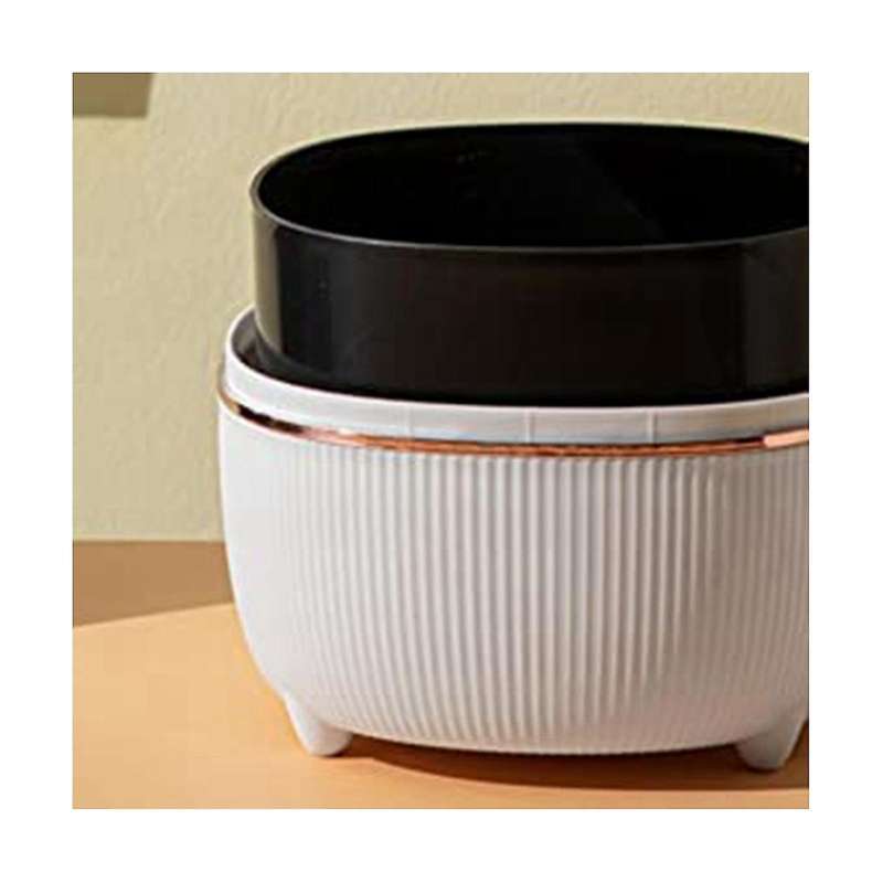 Mini Waste Bin, Table Bin with Lid, Waste Bin, Small for Kitchen, Bathroom, Bed, Office, Desk (whit