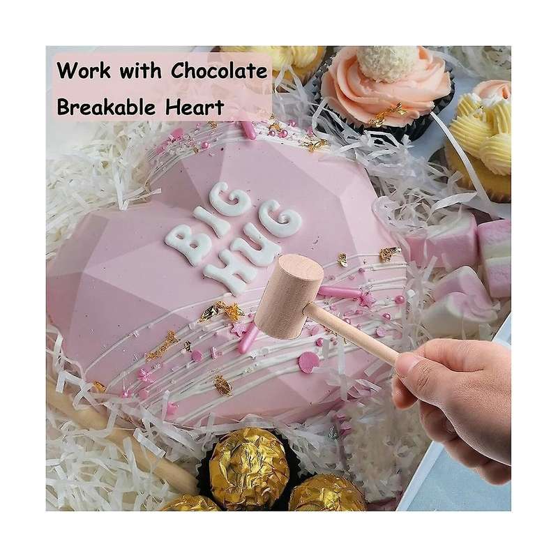 Mini Wooden Hammer for Chocolate Breakable Heart, Seafood Shellfish Lobster Cracking Tool,solid Har
