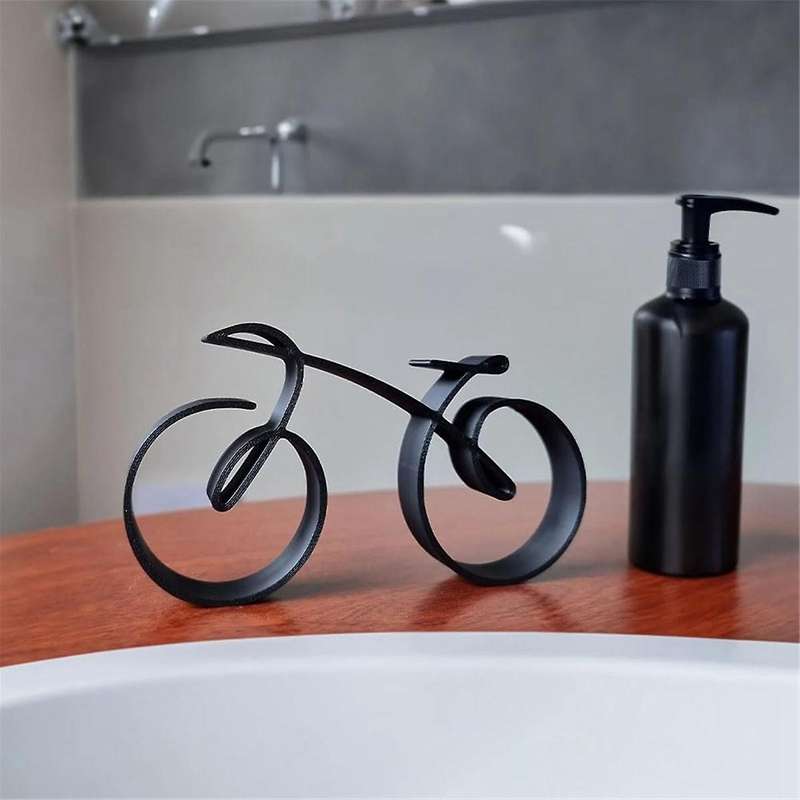 Minimalistic Bicycle Sculpture Wire Framed Style, Minimalist Bicycle Cast Iron Art Sculpture, Retro