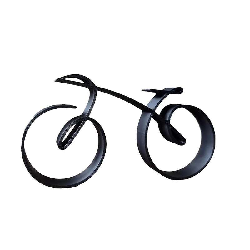 Minimalistic Bicycle Sculpture Wire Framed Style, Minimalist Bicycle Cast Iron Art Sculpture, Retro