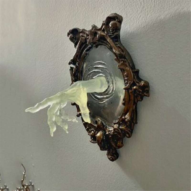 Mirror Ghost Wall Plaque Mirror Ghost Wall Sculpture Spectrum Hand Wall Plaque Decoration