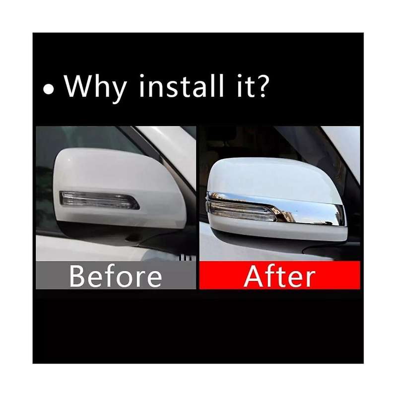 Mirror Cover Bright Strip Mirror Cover Decorative Strip Car for Land Cruiser Prado 150 2010-2020