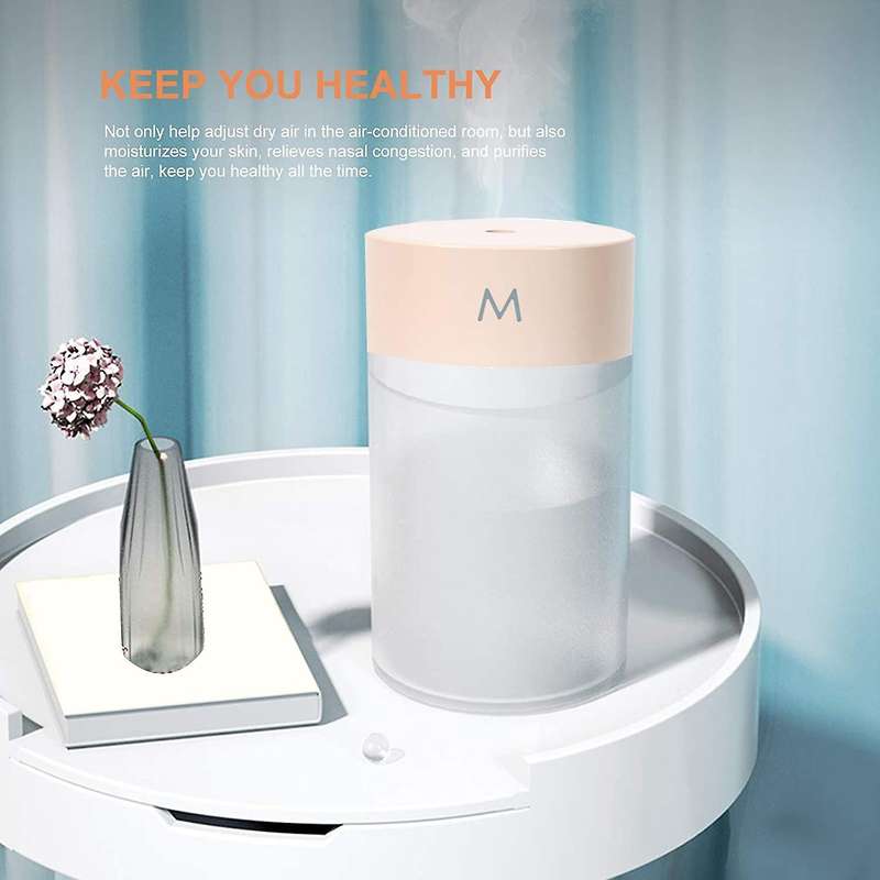 Mist Humidifier,Portable Colorful Night Light Quiet Humidifier Desktop USB Powered Auto-Off Humidif