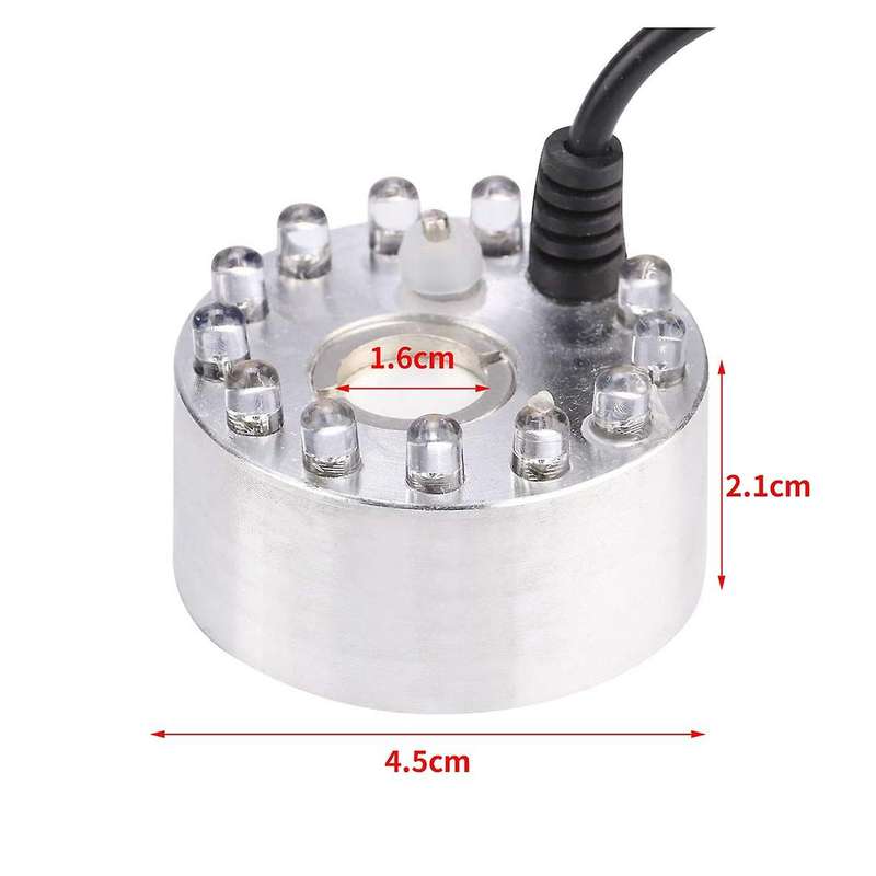 Mist Maker 12 Led Mister Fogger Water Fountain Pond Fog Machine Atomizer Air Humidifier Indoor Foun