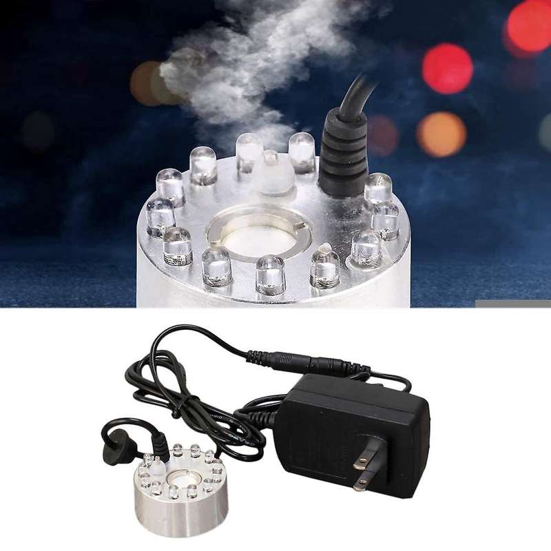 Mist Maker 12 Led Mister Fogger Water Fountain Pond Fog Machine Atomizer Air Humidifier Indoor Foun