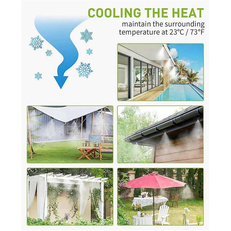 Misting Cooling System 39.4FT(12M) Misting Line Set Water Mister for Outside Patio Cooling,Backyard