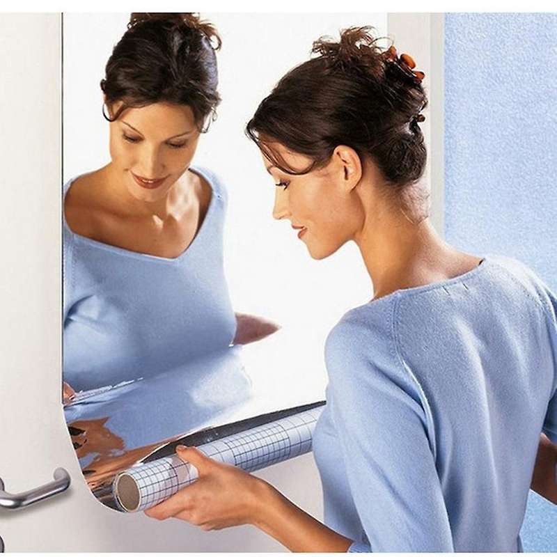 Mirror Wall Sticker Rectangle Self Adhesive Room Decor High Quality Furniture Films Mirror Foil 50X5