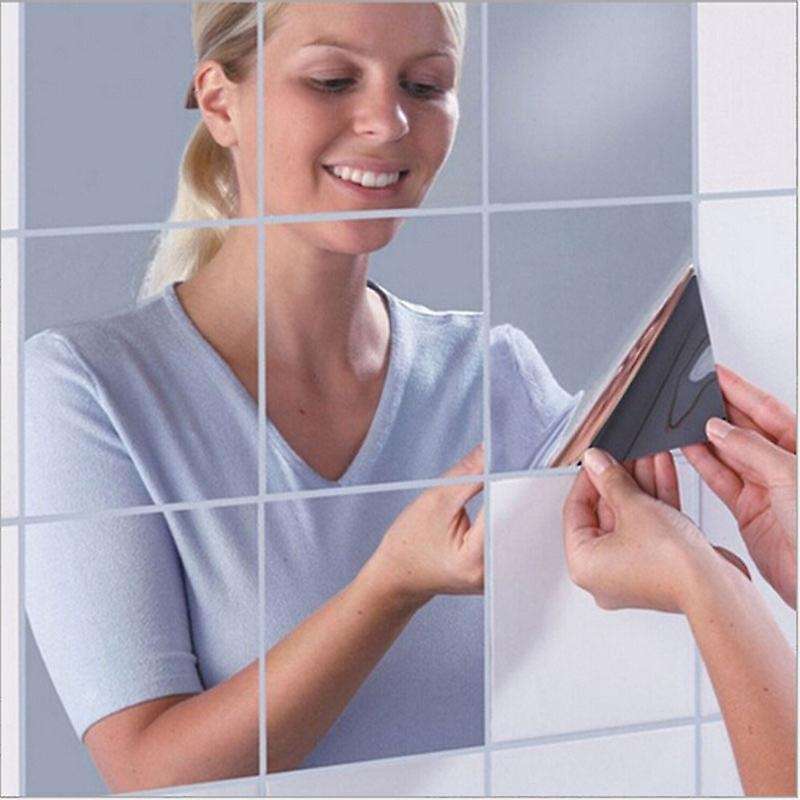 Mirror Wall Sticker Rectangle Self Adhesive Room Decor High Quality Furniture Films Mirror Foil 50X5