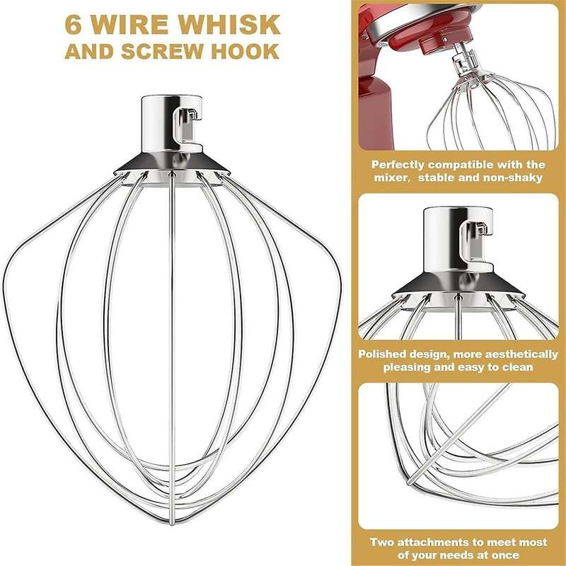 Mixers Accessories K45WW Wire Whip K45DH Dough Hook Attachment for 4.5-5Q Tilt-Head Stand Mixer Atta