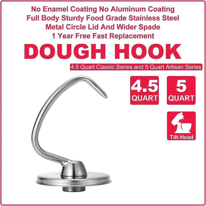 Mixers Accessories K45WW Wire Whip K45DH Dough Hook Attachment for 4.5-5Q Tilt-Head Stand Mixer Atta