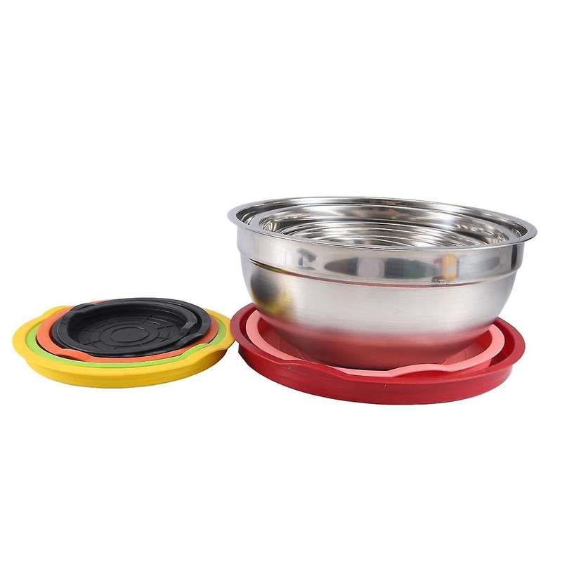 Mixing Bowls with Lids Set, 7PCS Stainless Steel Mixing Bowls, Metal Nesting Storage Bowls for Kitch